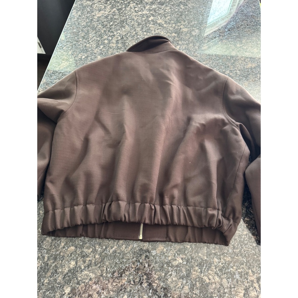 Sandro Titouan Brown Zip Up Bomber Jacket Marron Gold Button H25TITOUAN Size 42 - Picture 11 of 11